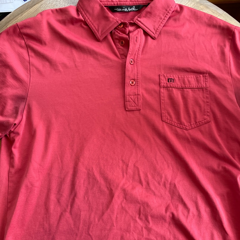 Travis Mathew Men's Large Red Golf Polo Shirt